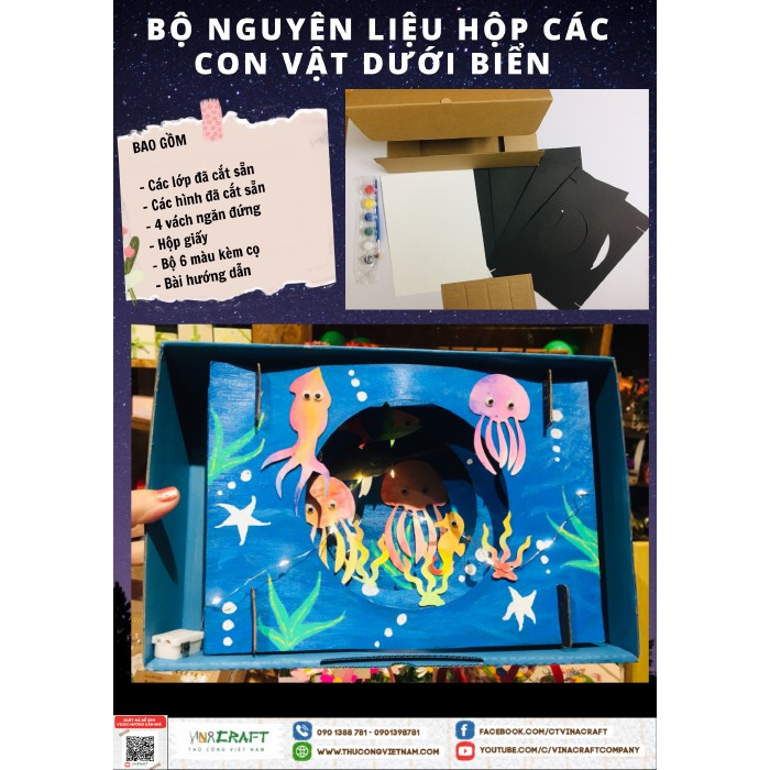 Bộ nguyên liệu hộp các con vật dưới biển